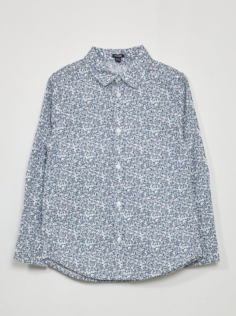 Chemise en popeline Bleu/blanc - Kiabi