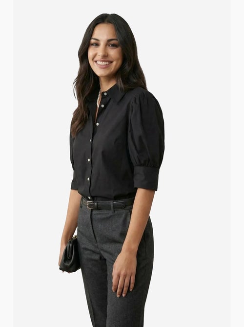 Chemise en popeline boutonnée à col chemise my fashion - Kiabi