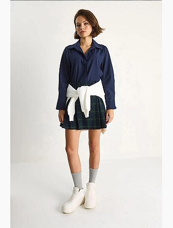 Chemise en popeline boutonnée à manches longues et coupe classique lucci