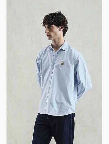 Chemise en popeline boutonnée brodée giesto