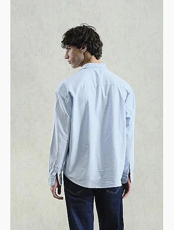 Chemise en popeline boutonnée brodée giesto