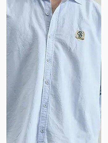 Chemise en popeline boutonnée brodée giesto
