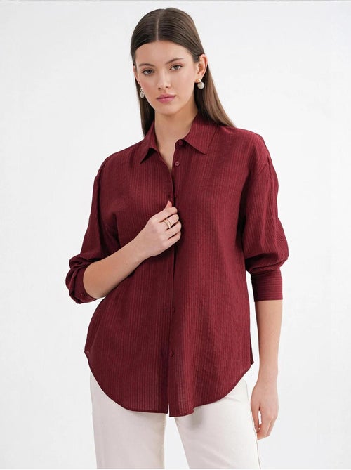 Chemise en popeline coupe décontractée avec fermeture à boutons mixray - Kiabi