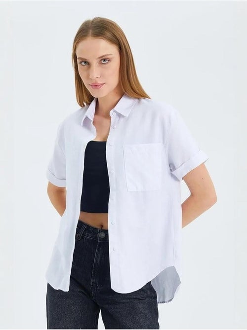 Chemise en popeline coupe slim avec poche mixray - Kiabi
