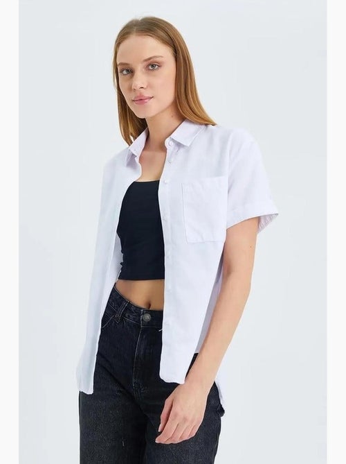 Chemise en popeline coupe slim avec poche mixray - Kiabi