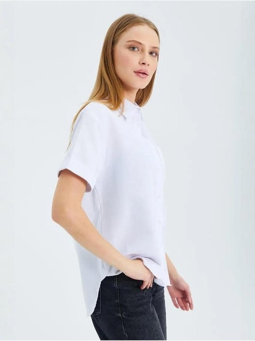 Chemise en popeline coupe slim avec poche mixray - Kiabi