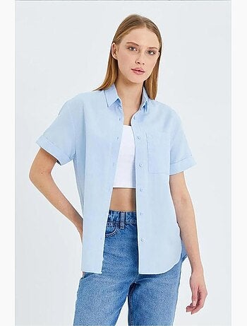 Chemise en popeline coupe slim avec poche mixray