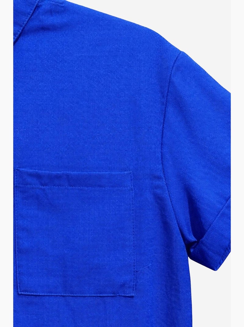 Chemise en popeline coupe slim avec poche mixray Bleu cobalt - Kiabi