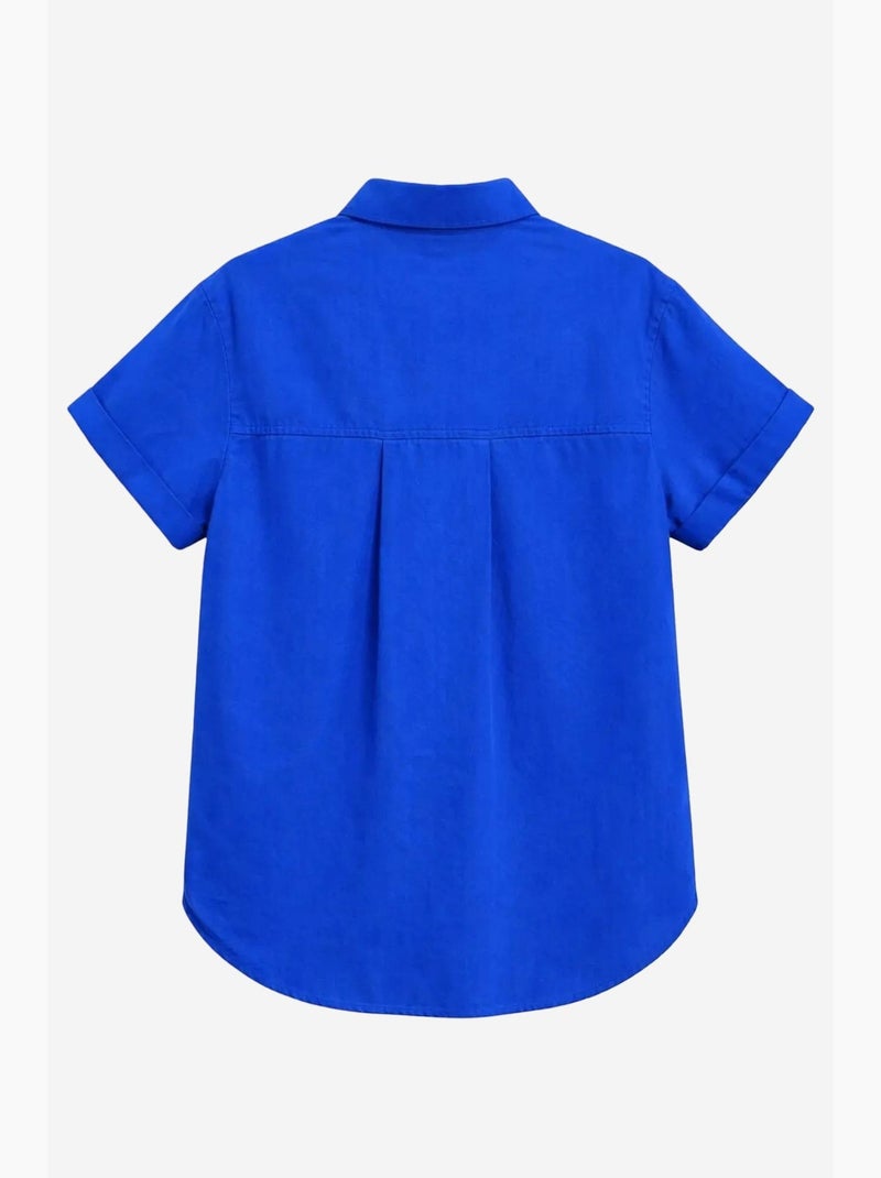 Chemise en popeline coupe slim avec poche mixray Bleu cobalt - Kiabi