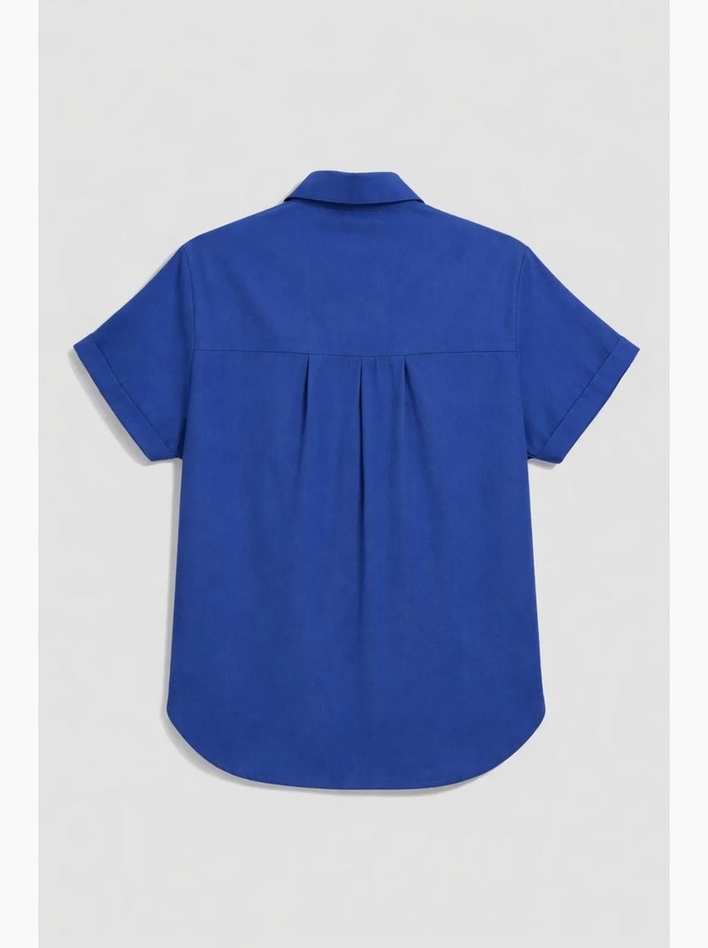 Chemise en popeline coupe slim avec poche mixray Bleu électrique - Kiabi
