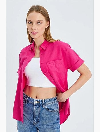 Chemise en popeline coupe slim avec poche mixray