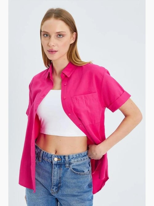Chemise en popeline coupe slim avec poche mixray - Kiabi