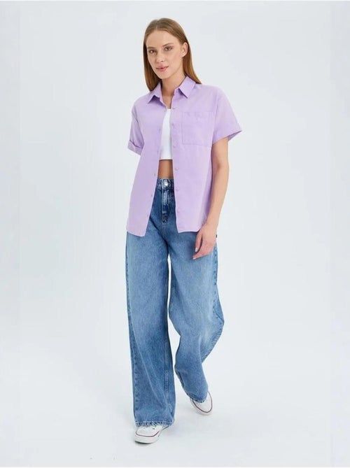 Chemise en popeline coupe slim avec poche mixray - Kiabi