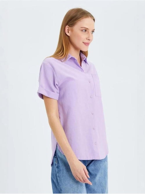 Chemise en popeline coupe slim avec poche mixray - Kiabi