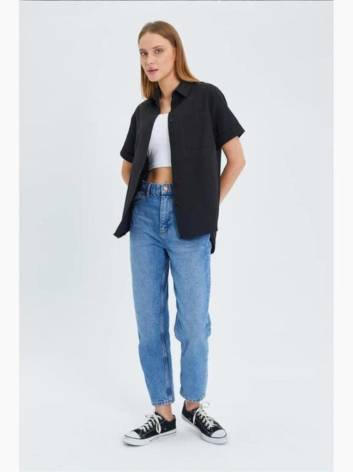 Chemise en popeline coupe slim avec poche mixray - Kiabi
