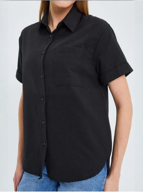 Chemise en popeline coupe slim avec poche mixray - Kiabi
