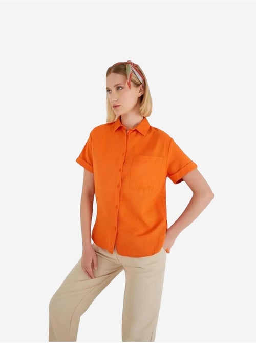 Chemise en popeline coupe slim avec poche mixray - Kiabi