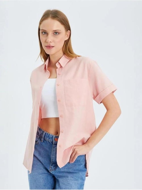 Chemise en popeline coupe slim avec poche mixray - Kiabi