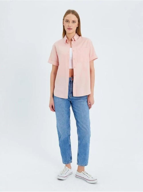 Chemise en popeline coupe slim avec poche mixray - Kiabi