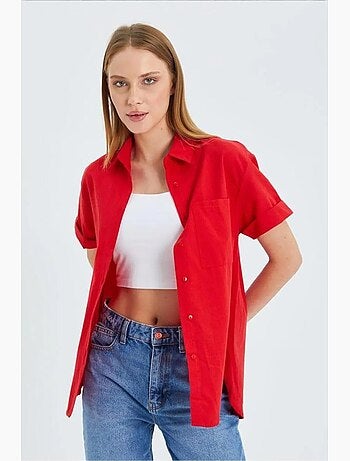 Chemise en popeline coupe slim avec poche mixray