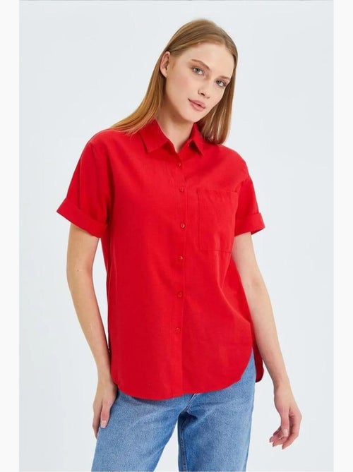 Chemise en popeline coupe slim avec poche mixray - Kiabi