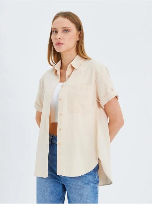 Chemise en popeline coupe slim avec poche mixray - Kiabi