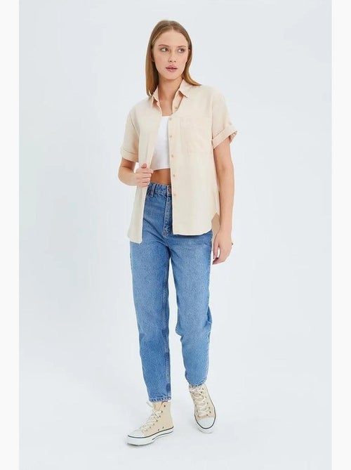 Chemise en popeline coupe slim avec poche mixray - Kiabi