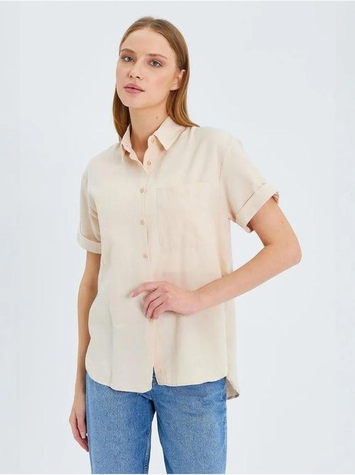 Chemise en popeline coupe slim avec poche mixray - Kiabi