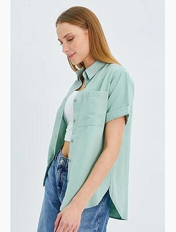 Chemise en popeline coupe slim avec poche mixray