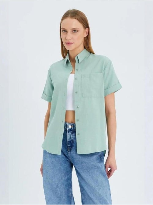 Chemise en popeline coupe slim avec poche mixray - Kiabi