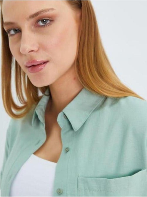 Chemise en popeline coupe slim avec poche mixray - Kiabi