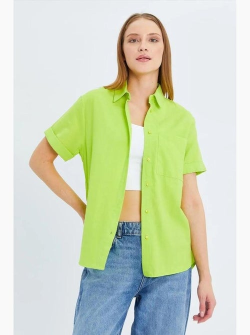 Chemise en popeline coupe slim avec poche mixray - Kiabi