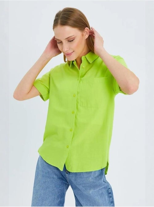 Chemise en popeline coupe slim avec poche mixray - Kiabi