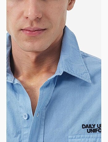 Chemise en popeline de coton à imprimé texte pour homme giesto