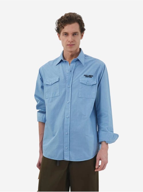 Chemise en popeline de coton à imprimé texte pour homme giesto - Kiabi Chemise en popeline de coton à imprimé texte pour homme giesto - Kiabi