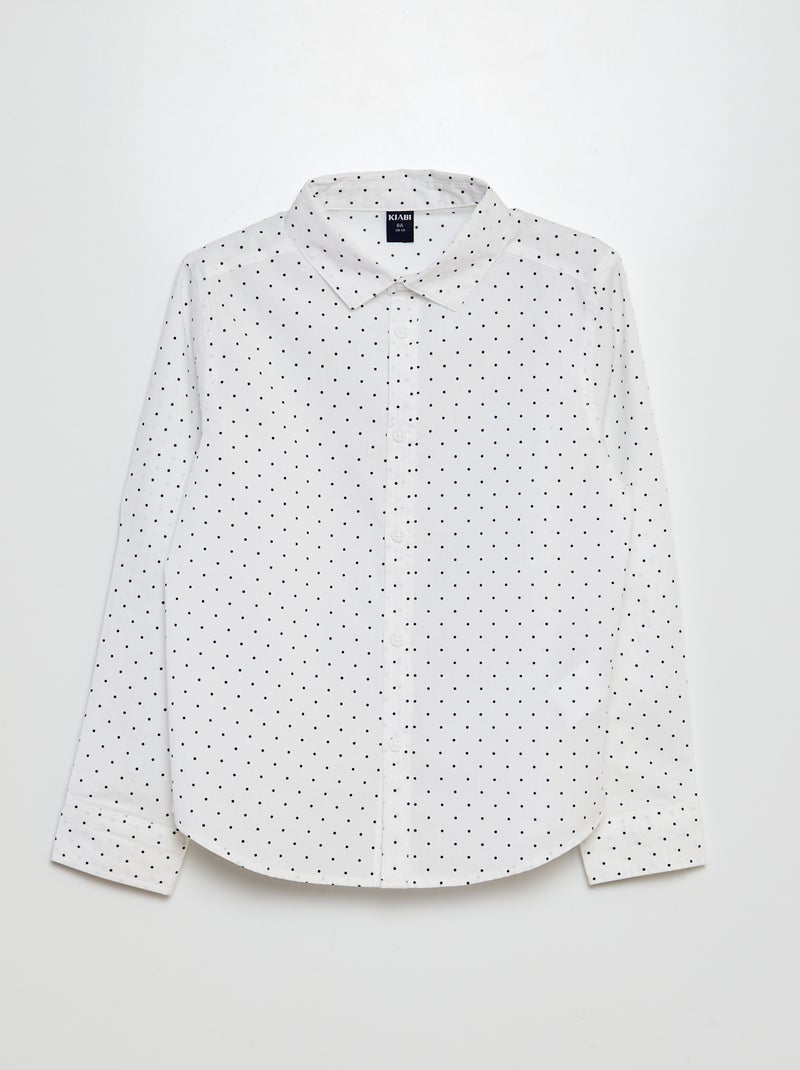 Chemise en popeline imprimée Blanc - Kiabi