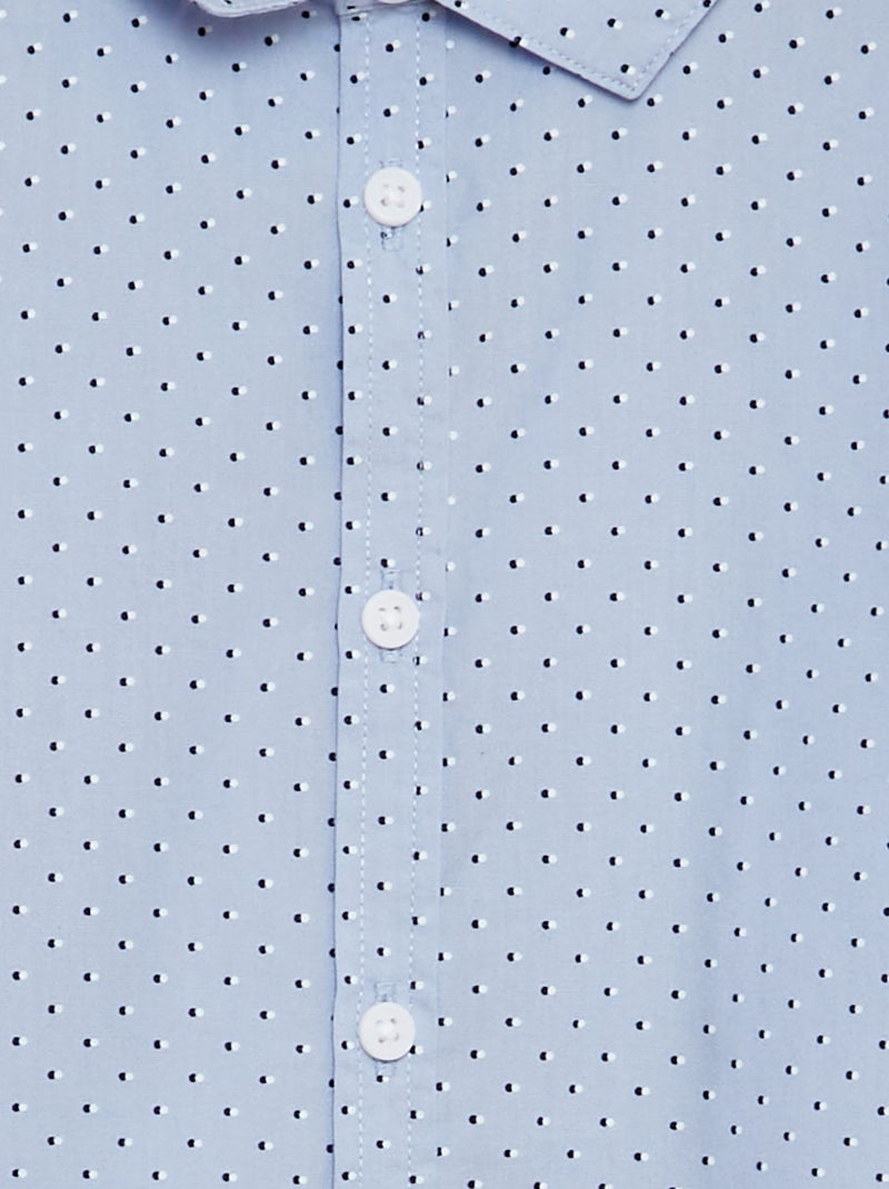 Chemise en popeline imprimée Bleu - Kiabi