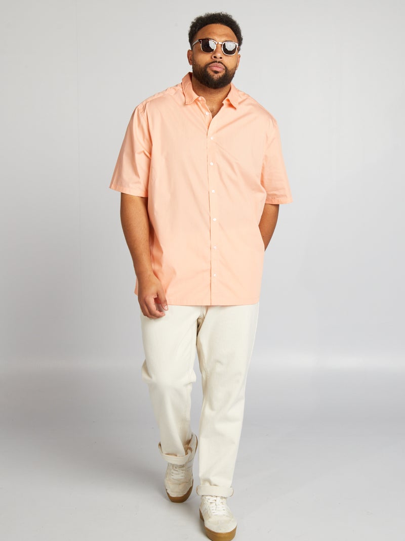Plus Chemise En Effet Lin Orange À Manches Longues | Plus | PLT FR