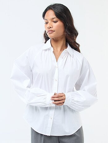 Chemise en popeline manches larges