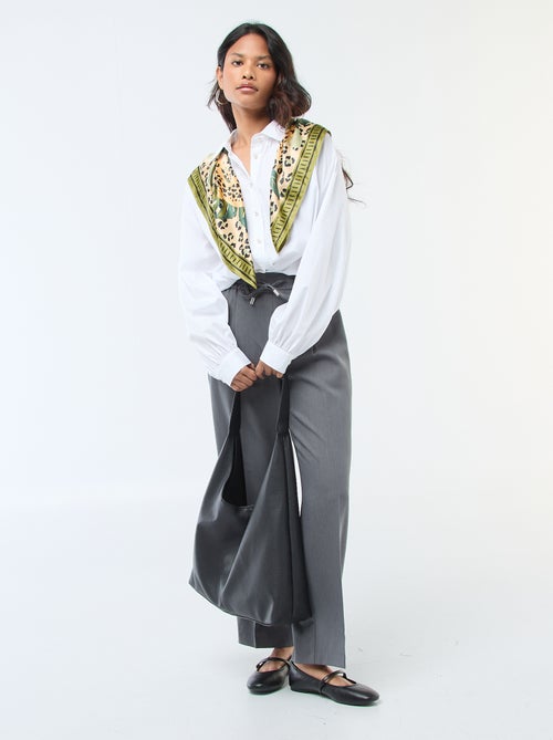 Chemise en popeline manches larges - Kiabi
