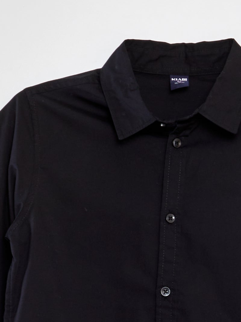 Chemise en popeline noir - Kiabi