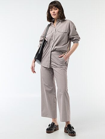 Chemise en popeline rayé oversize