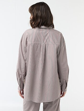 Chemise en popeline rayé oversize