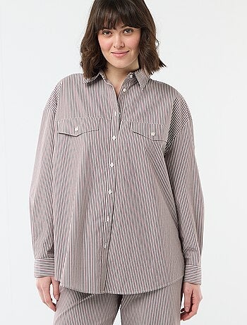 Chemise en popeline rayé oversize