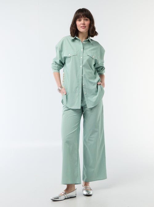 Chemise en popeline rayé oversize - Kiabi