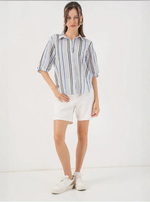 Chemise en popeline rayée à manches trois-quarts bdart - Kiabi