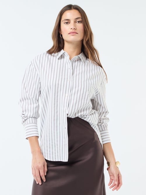 Chemise en popeline rayée - Kiabi