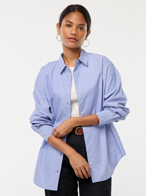Chemise en popeline rayée - Kiabi