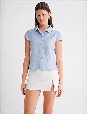 Chemise en popeline slim fit avec fermeture à boutons mixray