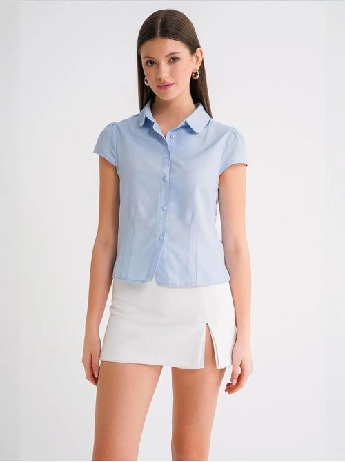 Chemise en popeline slim fit avec fermeture à boutons mixray - Kiabi